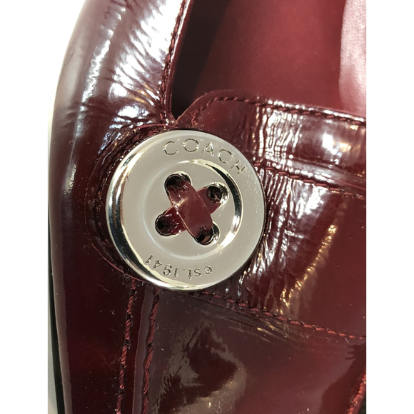 COACH TIA PATENT LEATHER BURGUNDY LOAFERS-FLATS - Picture 6 of 8